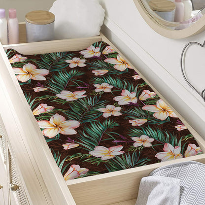Tropical Frangipani Flower Print Changing Pad Cover