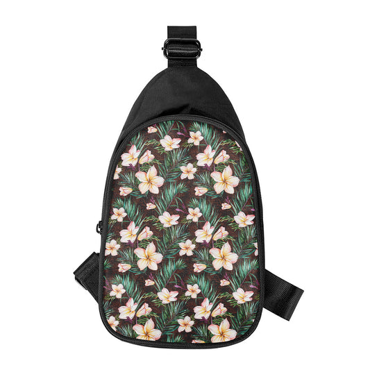 Tropical Frangipani Flower Print Chest Bag