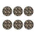 Tropical Frangipani Flower Print Coaster Set