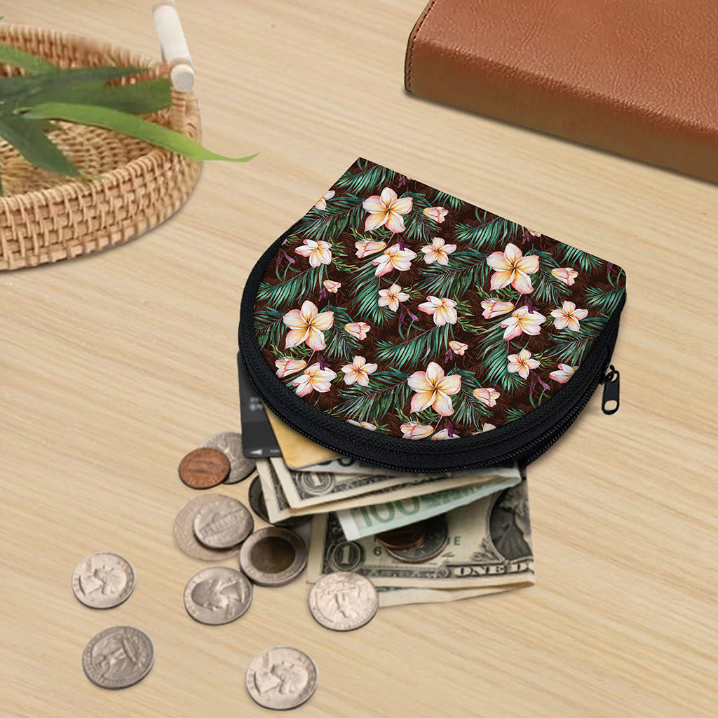 Tropical Frangipani Flower Print Coin Purse