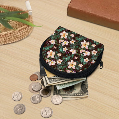 Tropical Frangipani Flower Print Coin Purse