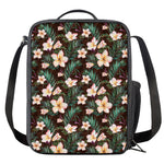 Tropical Frangipani Flower Print Crossbody Lunch Bag