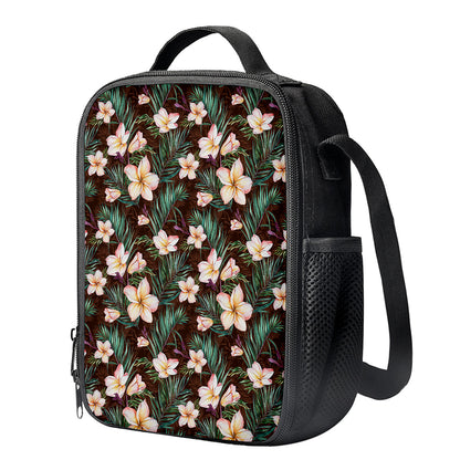 Tropical Frangipani Flower Print Crossbody Lunch Bag