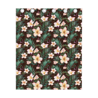 Tropical Frangipani Flower Print Curtain