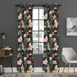 Tropical Frangipani Flower Print Curtain