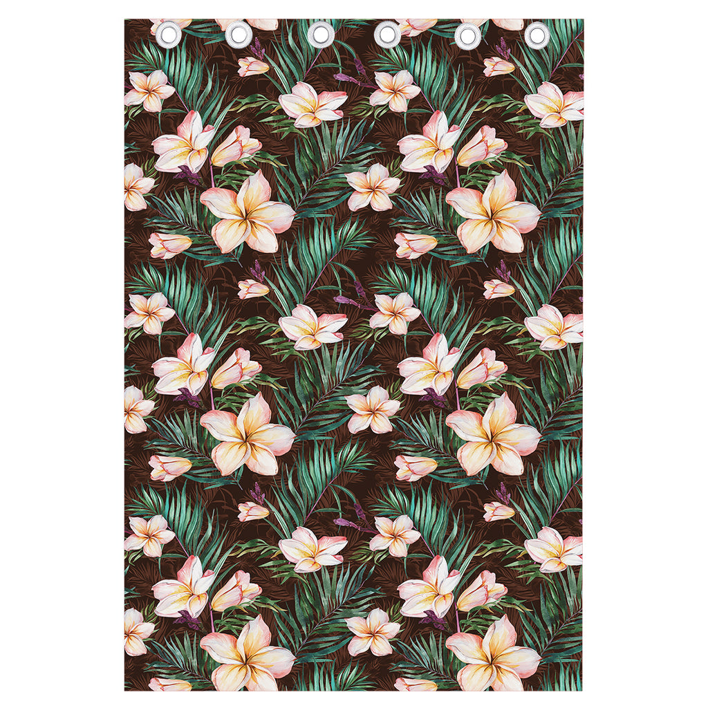 Tropical Frangipani Flower Print Curtain
