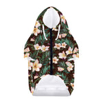 Tropical Frangipani Flower Print Dog Zip Up Hoodie