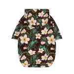 Tropical Frangipani Flower Print Dog Zip Up Hoodie