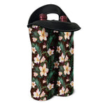 Tropical Frangipani Flower Print Double Neoprene Wine Tote