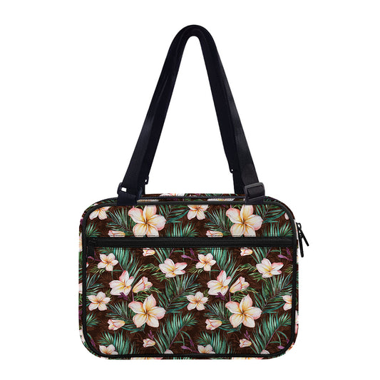 Tropical Frangipani Flower Print Double Strap Bible Bag