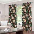 Tropical Frangipani Flower Print Extra Wide Grommet Curtains