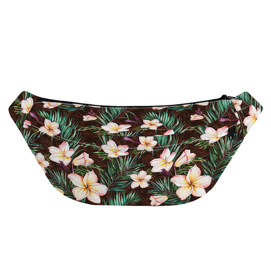 Tropical Frangipani Flower Print Fanny Pack