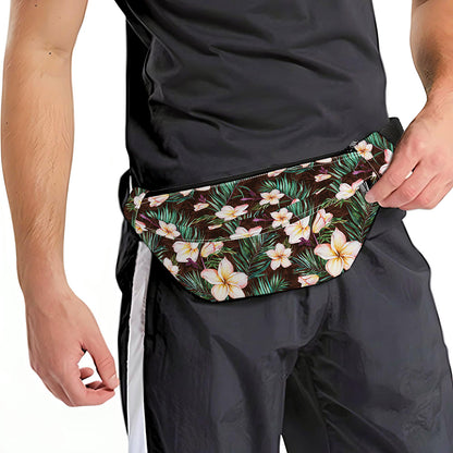 Tropical Frangipani Flower Print Fanny Pack