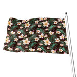 Tropical Frangipani Flower Print Flag