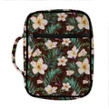 Tropical Frangipani Flower Print Front Pocket Bible Bag