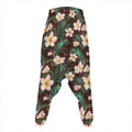 Tropical Frangipani Flower Print Hammer Pants