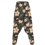 Tropical Frangipani Flower Print Hammer Pants
