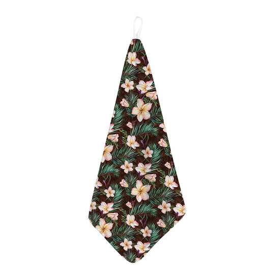 Tropical Frangipani Flower Print Hand Towel