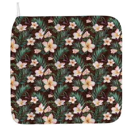 Tropical Frangipani Flower Print Hand Towel