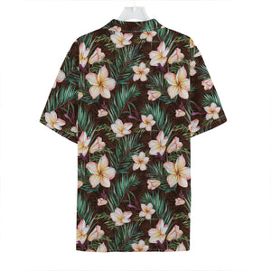 Tropical Frangipani Flower Print Hawaiian Shirt