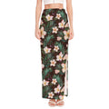 Tropical Frangipani Flower Print High Slit Maxi Skirt