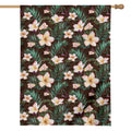 Tropical Frangipani Flower Print House Flag