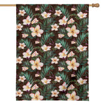 Tropical Frangipani Flower Print House Flag