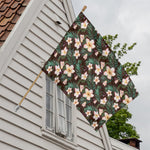 Tropical Frangipani Flower Print House Flag