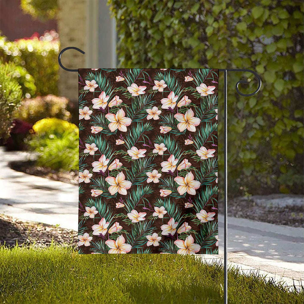 Tropical Frangipani Flower Print House Flag