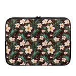 Tropical Frangipani Flower Print Laptop Sleeve