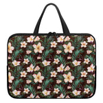 Tropical Frangipani Flower Print Laptop Sleeve With Handle