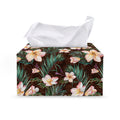 Tropical Frangipani Flower Print Leather Tissue Box Cover