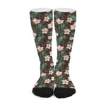 Tropical Frangipani Flower Print Long Socks