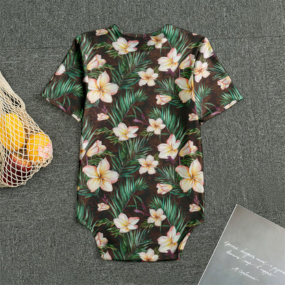 Tropical Frangipani Flower Print Men's Bodysuit