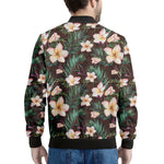 Tropical Frangipani Flower Print Men's Bomber Jacket