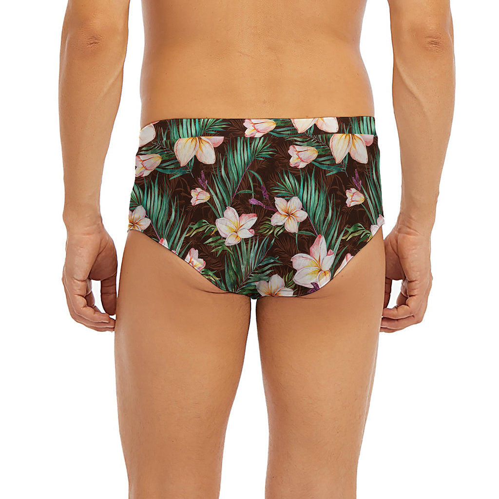 Tropical Frangipani Flower Print Men's Briefs