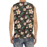 Tropical Frangipani Flower Print Men's Fitness Tank Top