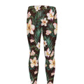 Tropical Frangipani Flower Print Men's Leggings