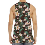 Tropical Frangipani Flower Print Men's Muscle Tank Top