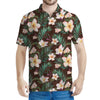 Tropical Frangipani Flower Print Men's Polo Shirt