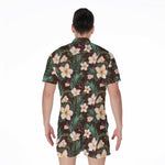 Tropical Frangipani Flower Print Men's Rompers