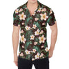 Tropical Frangipani Flower Print Men's Shirt