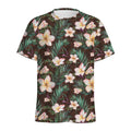 Tropical Frangipani Flower Print Men's Athletic T-Shirt