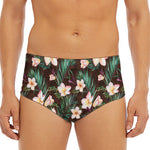 Tropical Frangipani Flower Print Men's Triangle Swim Briefs