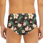 Tropical Frangipani Flower Print Men's Triangle Swim Briefs