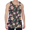 Tropical Frangipani Flower Print Men's Velvet Tank Top