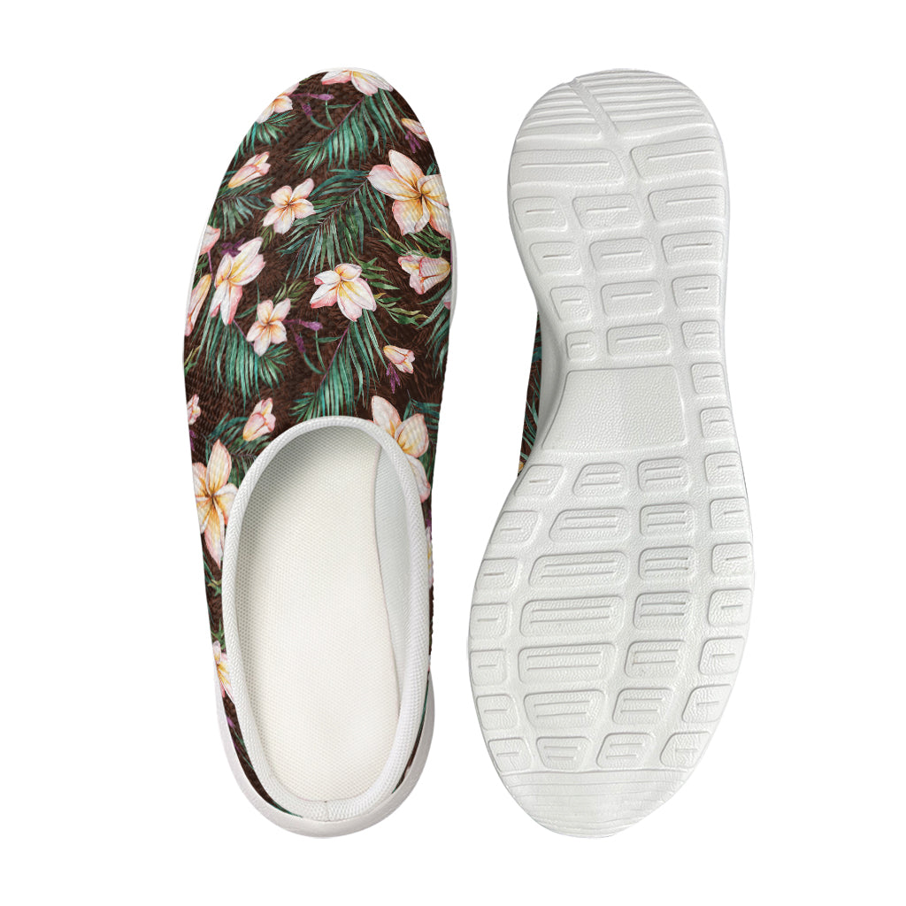 Tropical Frangipani Flower Print Mesh Casual Shoes