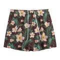 Tropical Frangipani Flower Print Mesh Shorts