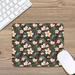 Tropical Frangipani Flower Print Mouse Pad