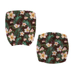 Tropical Frangipani Flower Print Office Chair Cover